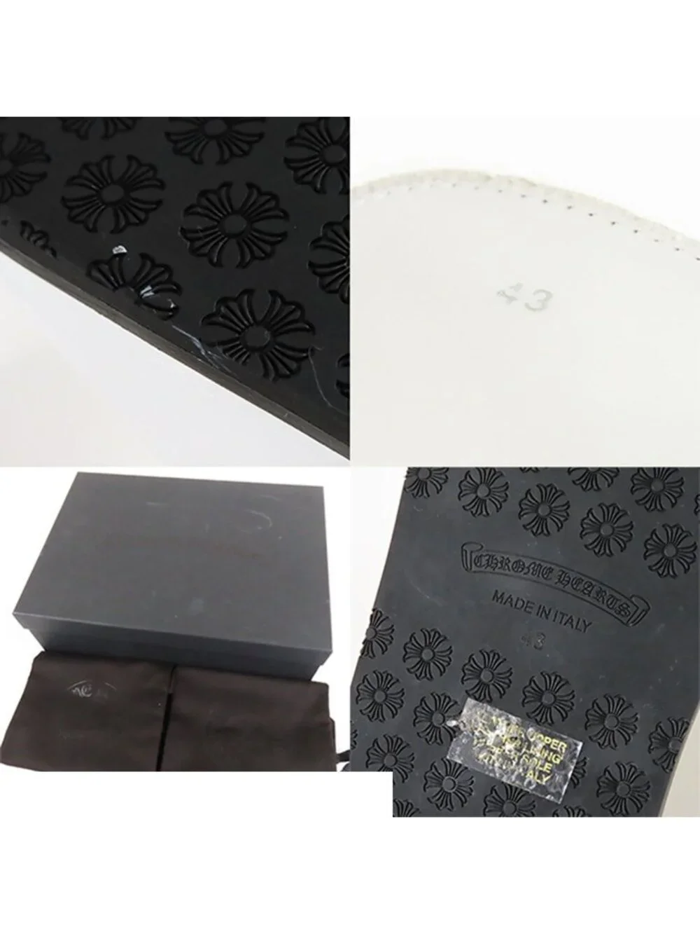 Chrome Hearts Plus Patch Sandals White Black Leather